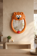 Lion Mirror - front view in stylish interior